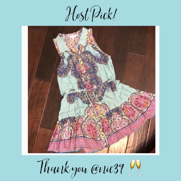 Umgee Dresses & Skirts - 💙💜 Fun print flirty dress 💜💙